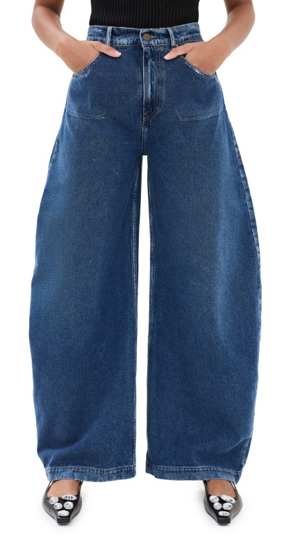 A. W.A. K.E. MODE Recycled Rounded Jeans Blue Denim