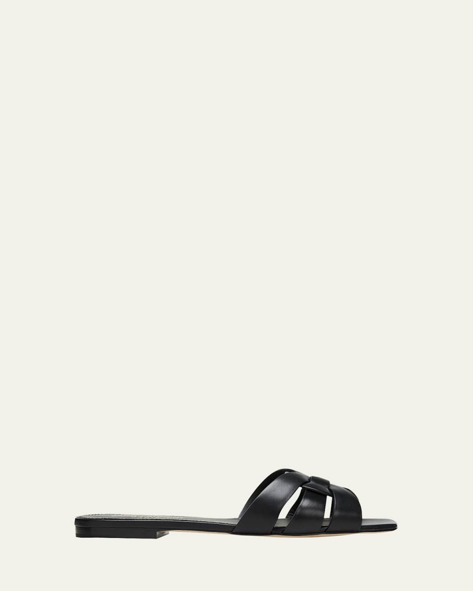Woven Leather Sandal Slide