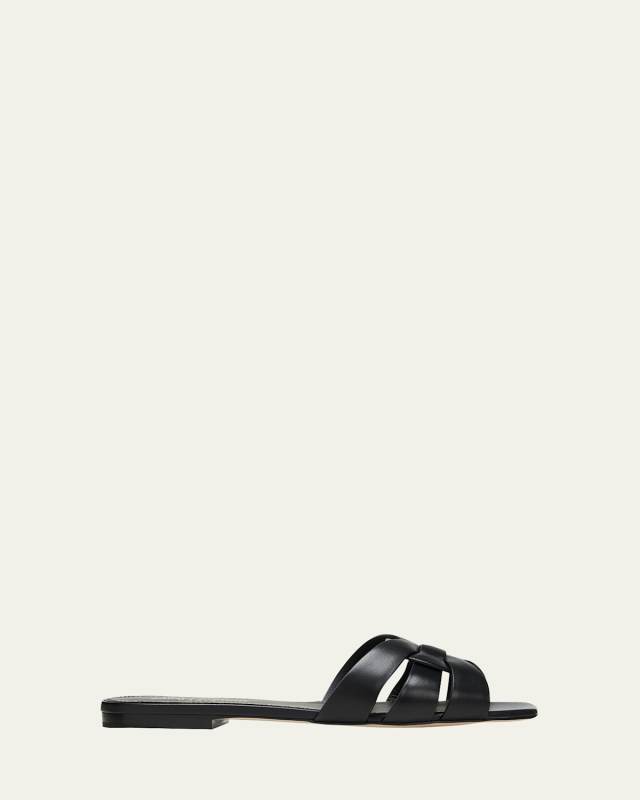 Woven Leather Sandal Slide