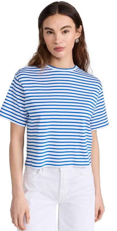 Theory Boxy Crew Tee Wave Multi