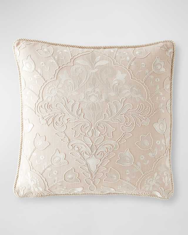 Tulip Embroidered Pillow, 20" Square