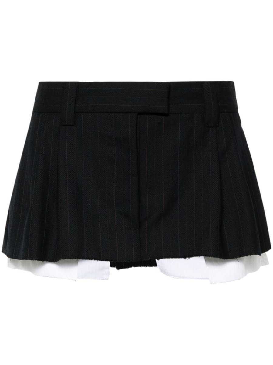 pinstriped pleated miniskirt