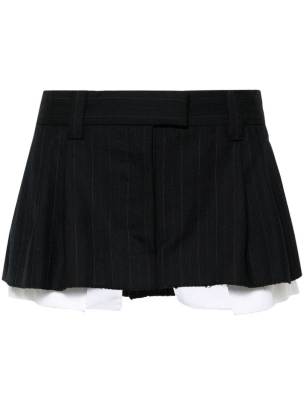 pinstriped pleated miniskirt