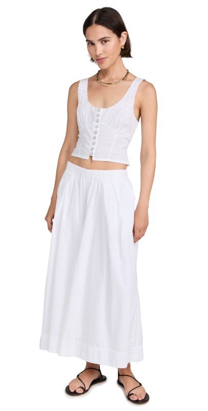 Free People Into You Eyelet Pants Set White