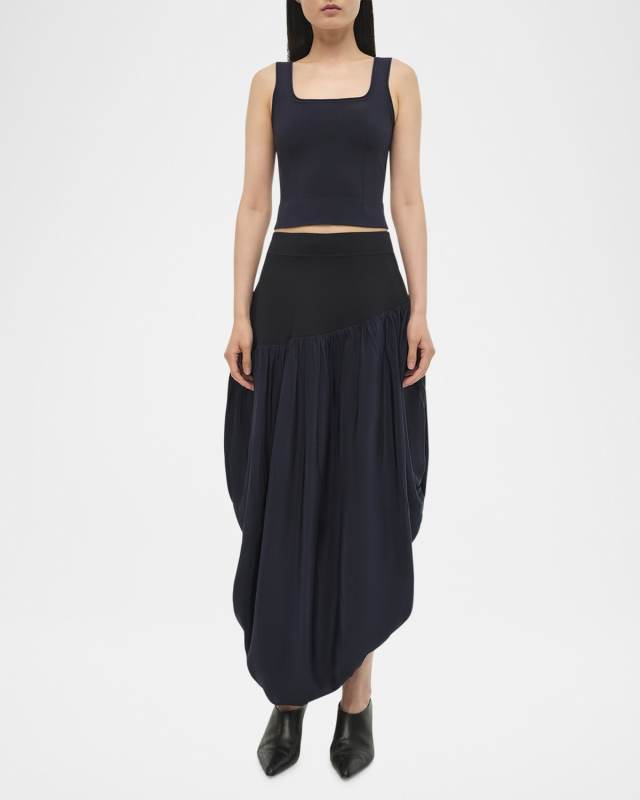 Nala Drop-Waist Combo Midi Skirt