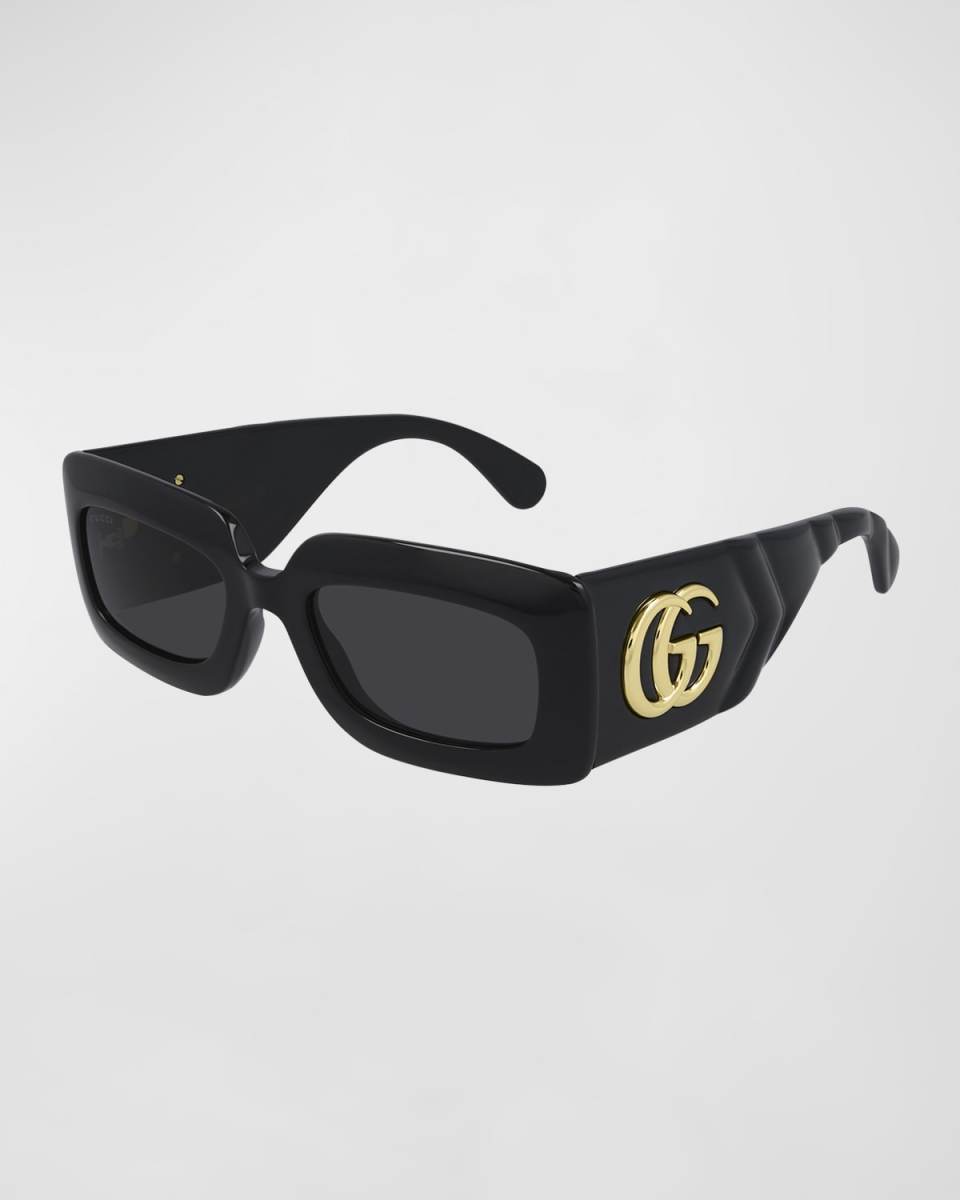 Oversized Rectangular Acetate Sunglasses