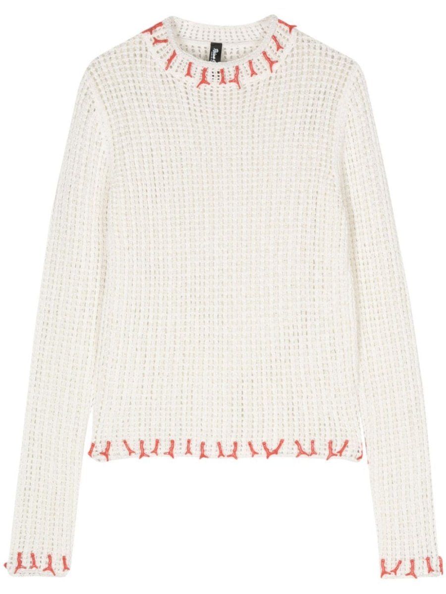 contrasting-charms open-knit jumper