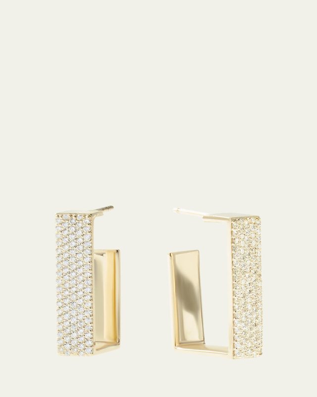 14k Flawless Vanity Diamond Geometric Hoop Earrings