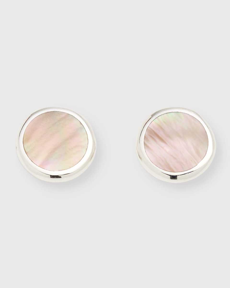 Small Flat Stud Earrings in Sterling Silver