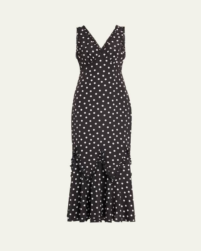 Heida Sleeveless Polka Dot Maxi Dress