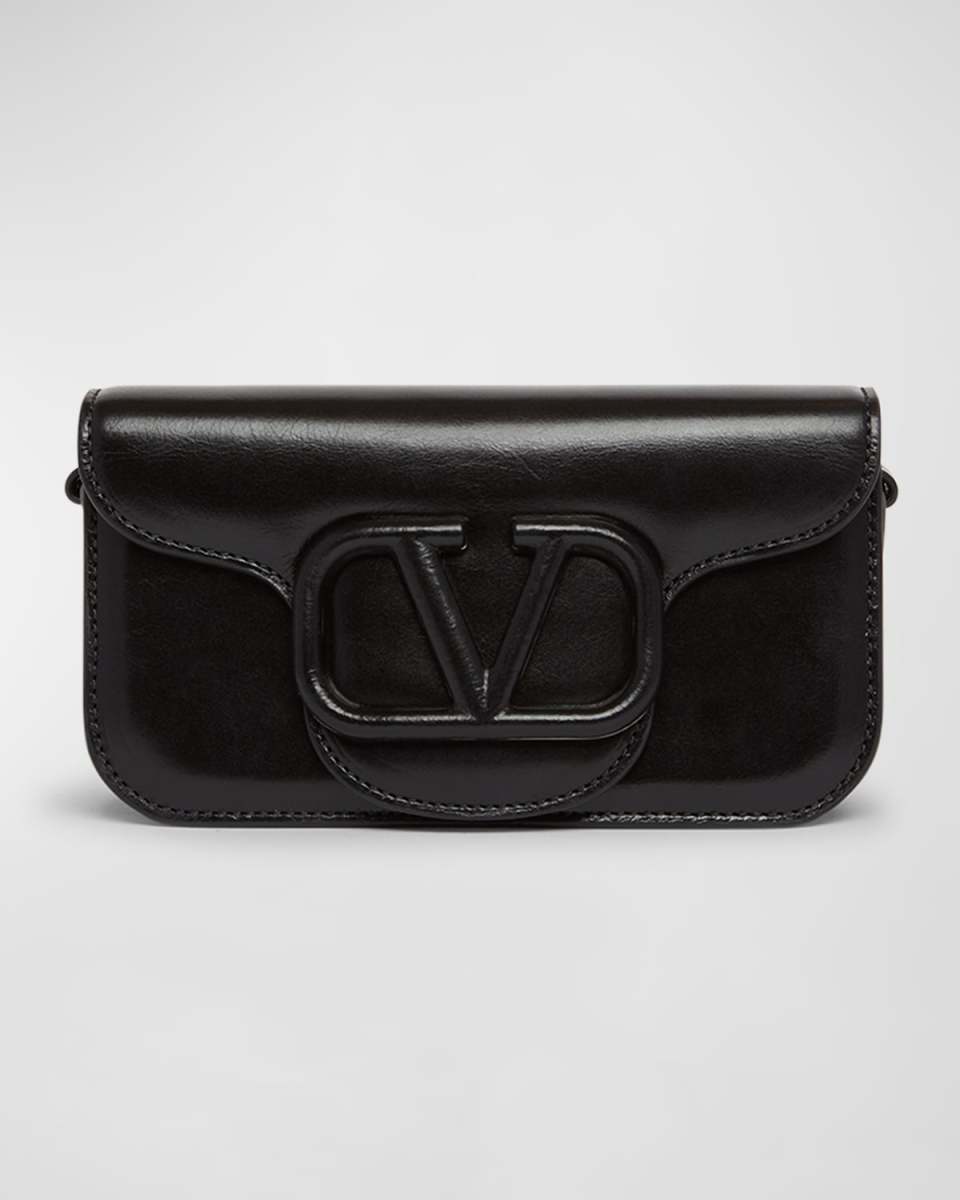 Loco Small VLOGO Glossy Leather Shoulder Bag