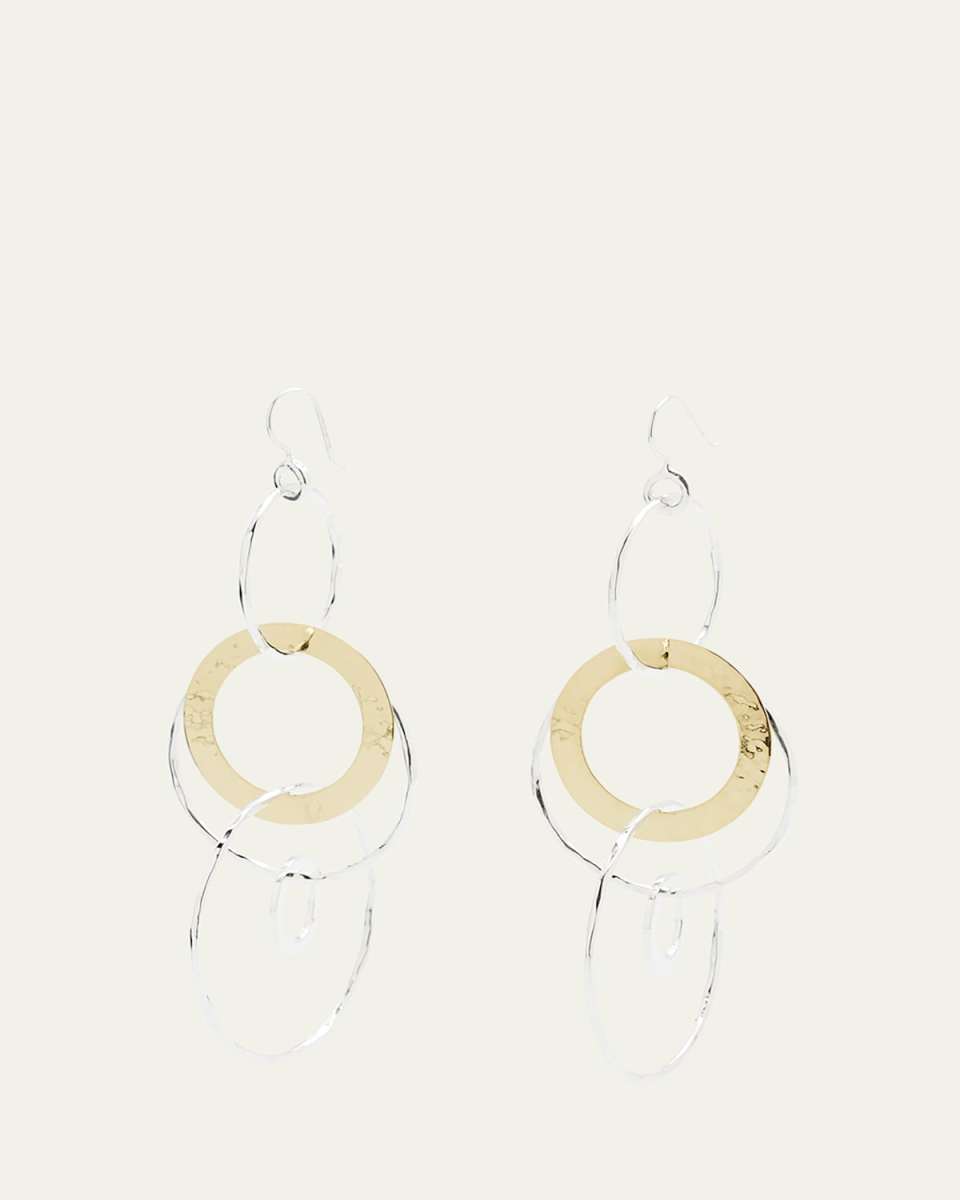 Jumbo Hammered Jet Set Earrings in Chimera