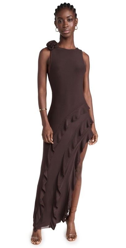 AFRM Airess Ruffleaxi Dress Java