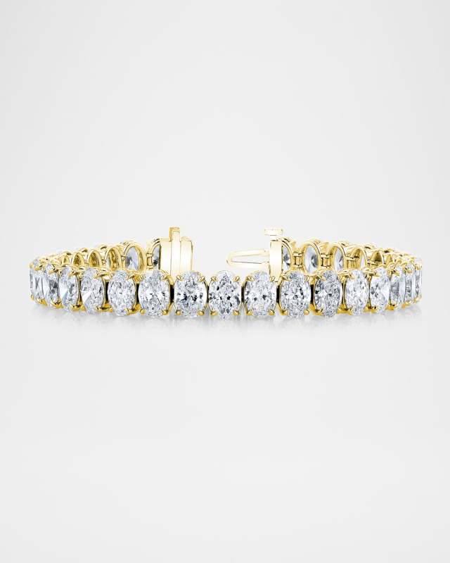 x Danielle Klein 18K Gold North-South Oval-Cut Diamond Bracelet, 7"L, 12.25tcw