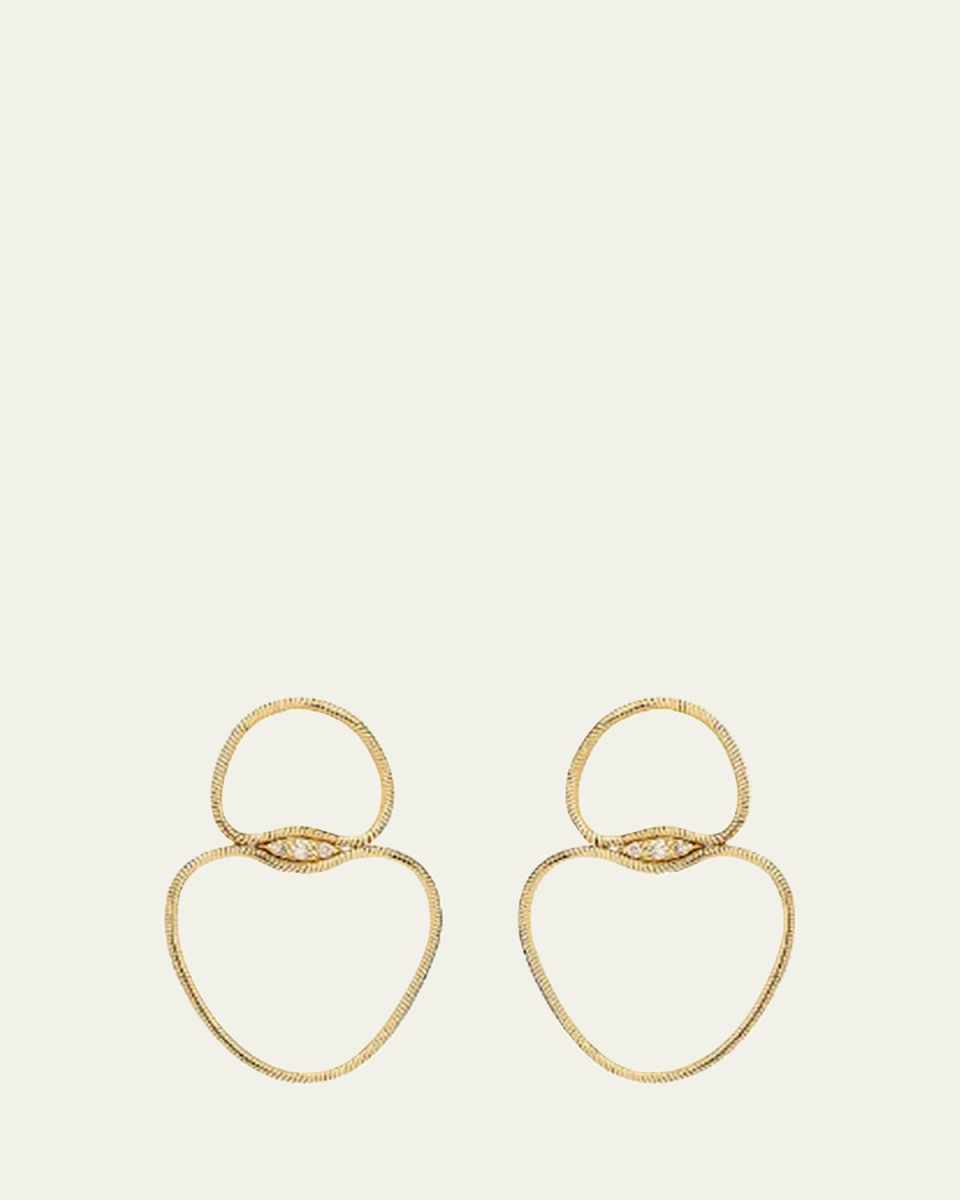 18k Yellow Gold Small Diamond Chain Earrings