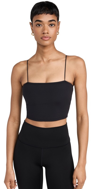 Alo Yoga Goddess Ribbed Bandeau Top Black