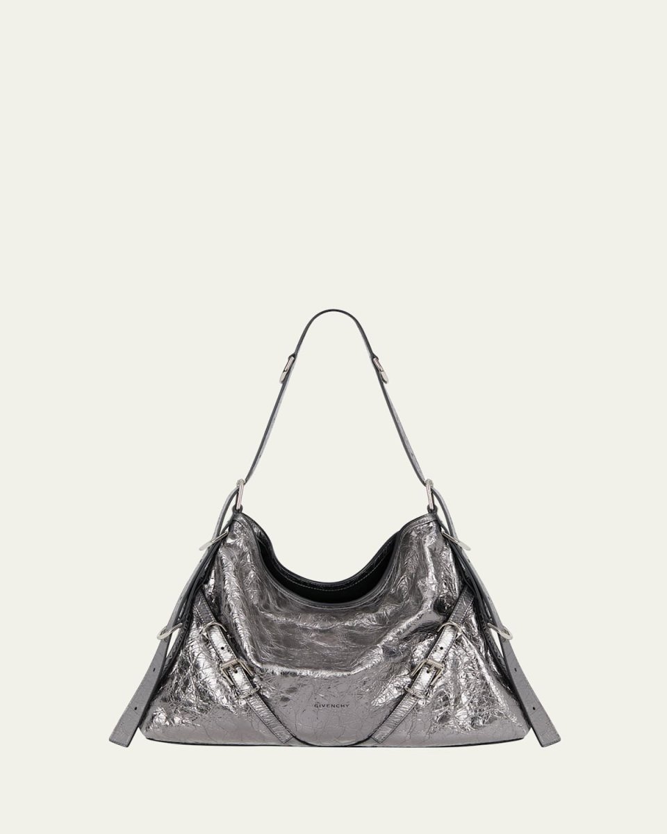 Voyou Medium Shoulder Bag in Metallic Leather