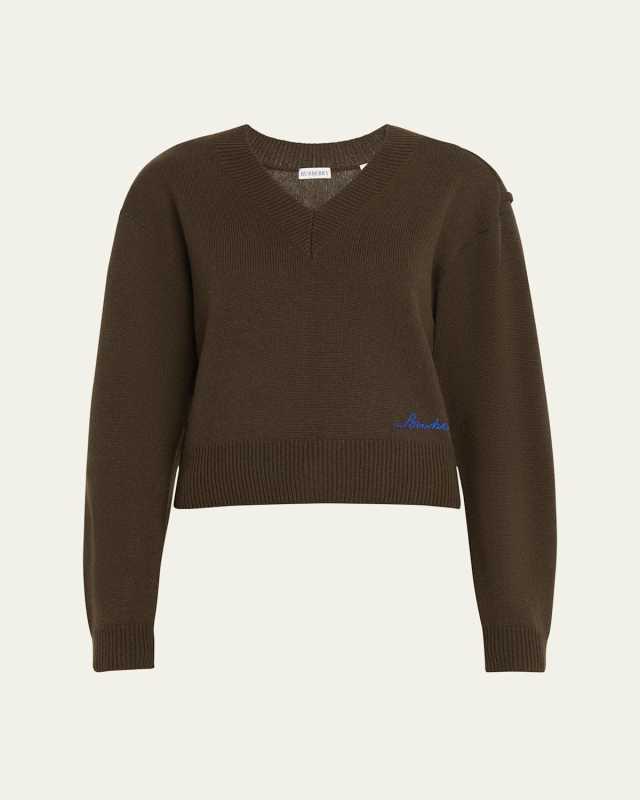 Logo Embroidered Cashmere Sweater