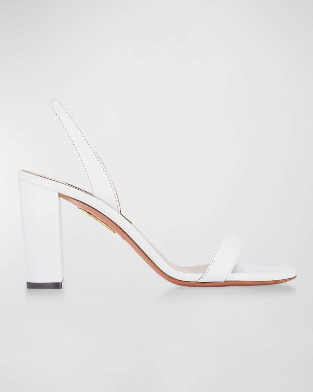 So Nude Leather Slingback Sandals