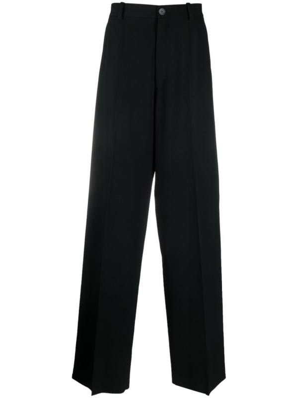 wide-leg wool trousers