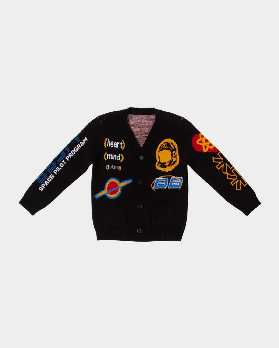 Boy's Future Cardigan W/ Space Intarsia, Size 2-10