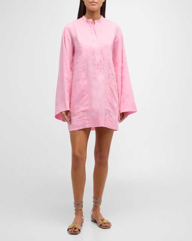 Leiden Linen Tunic Mini Dress