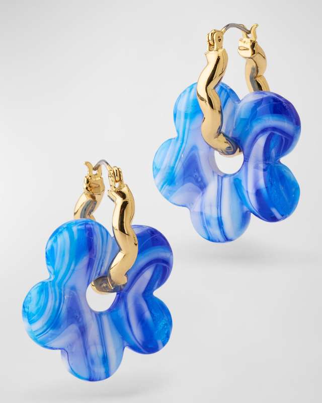 Aya Flower Hoop Earrings