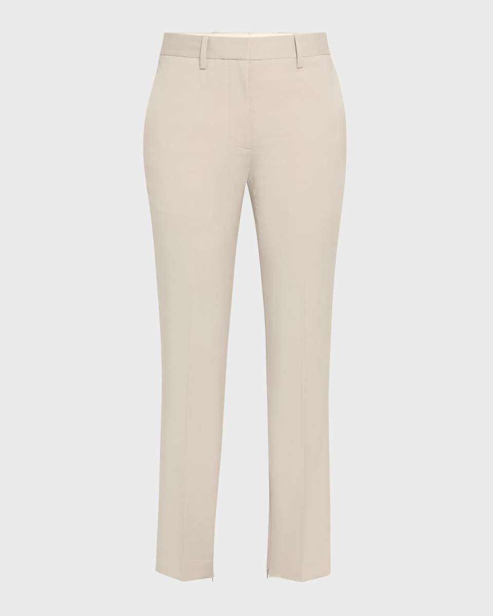 Cropped Slim Zip-Cuff Pants