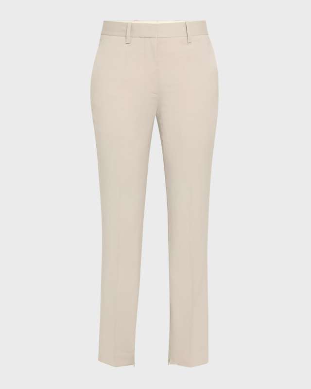 Cropped Slim Zip-Cuff Pants