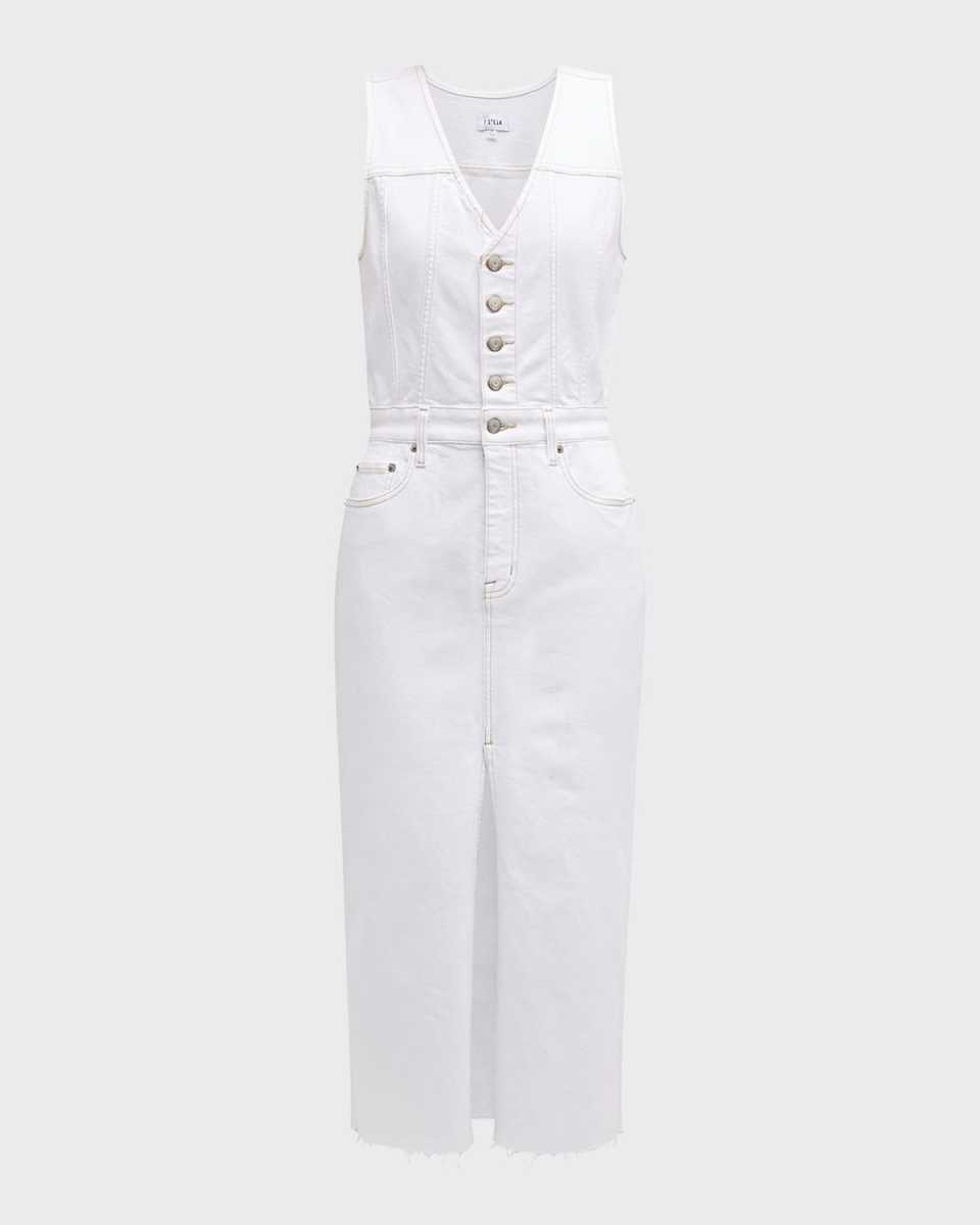 Alex Denim Button-Front Midi Dress