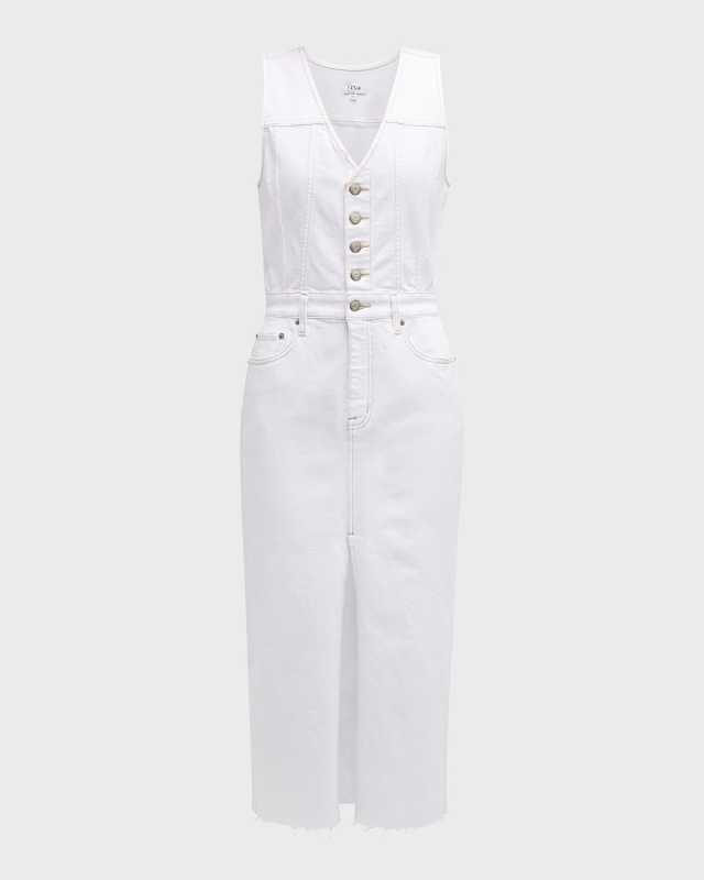 Alex Denim Button-Front Midi Dress