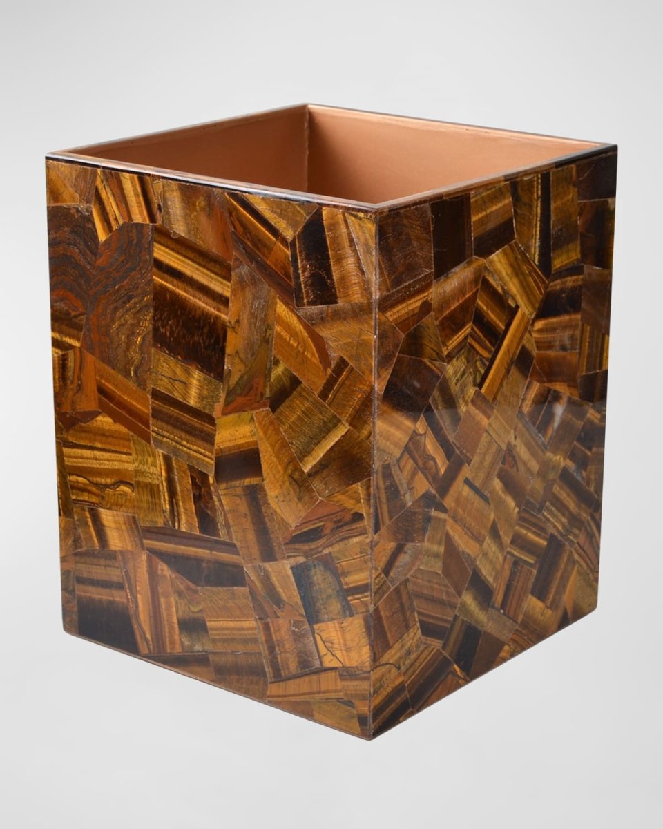Taj Random Tiger Eye Wastebasket