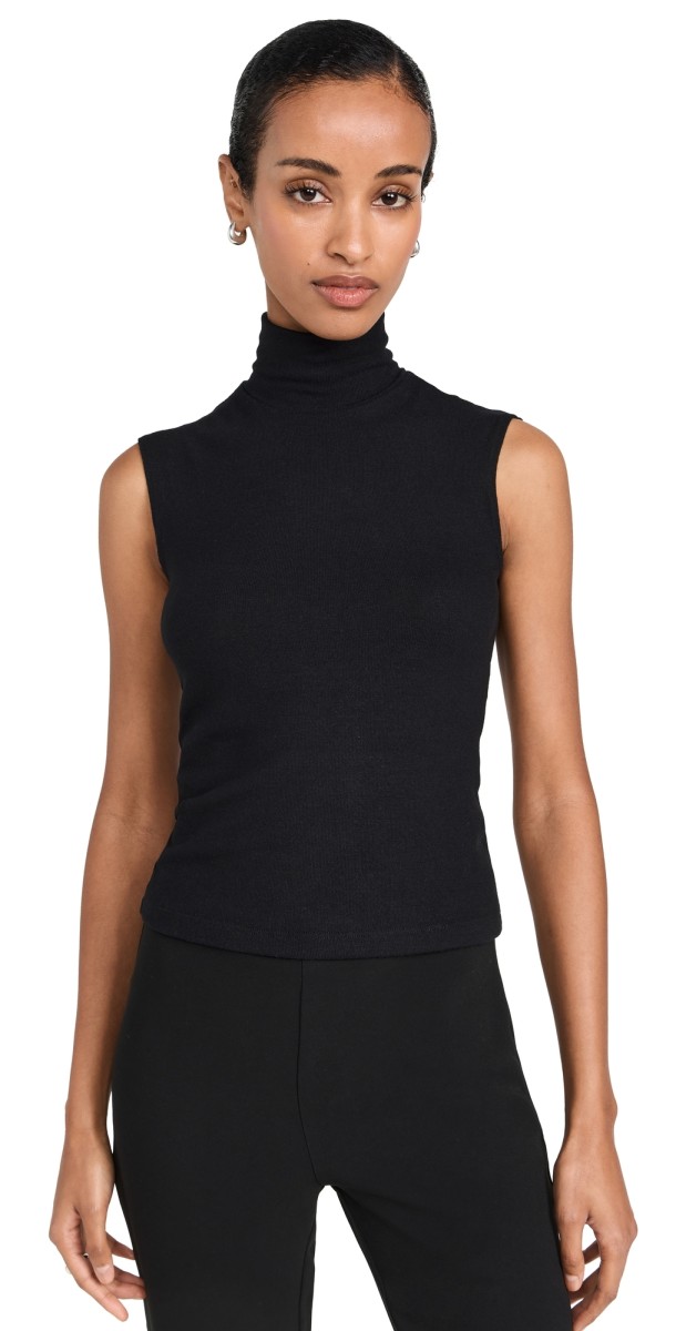 Leset Lauren Sleeveless Turtleneck Black