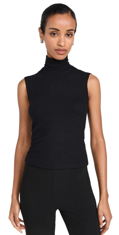 Leset Lauren Sleeveless Turtleneck Black