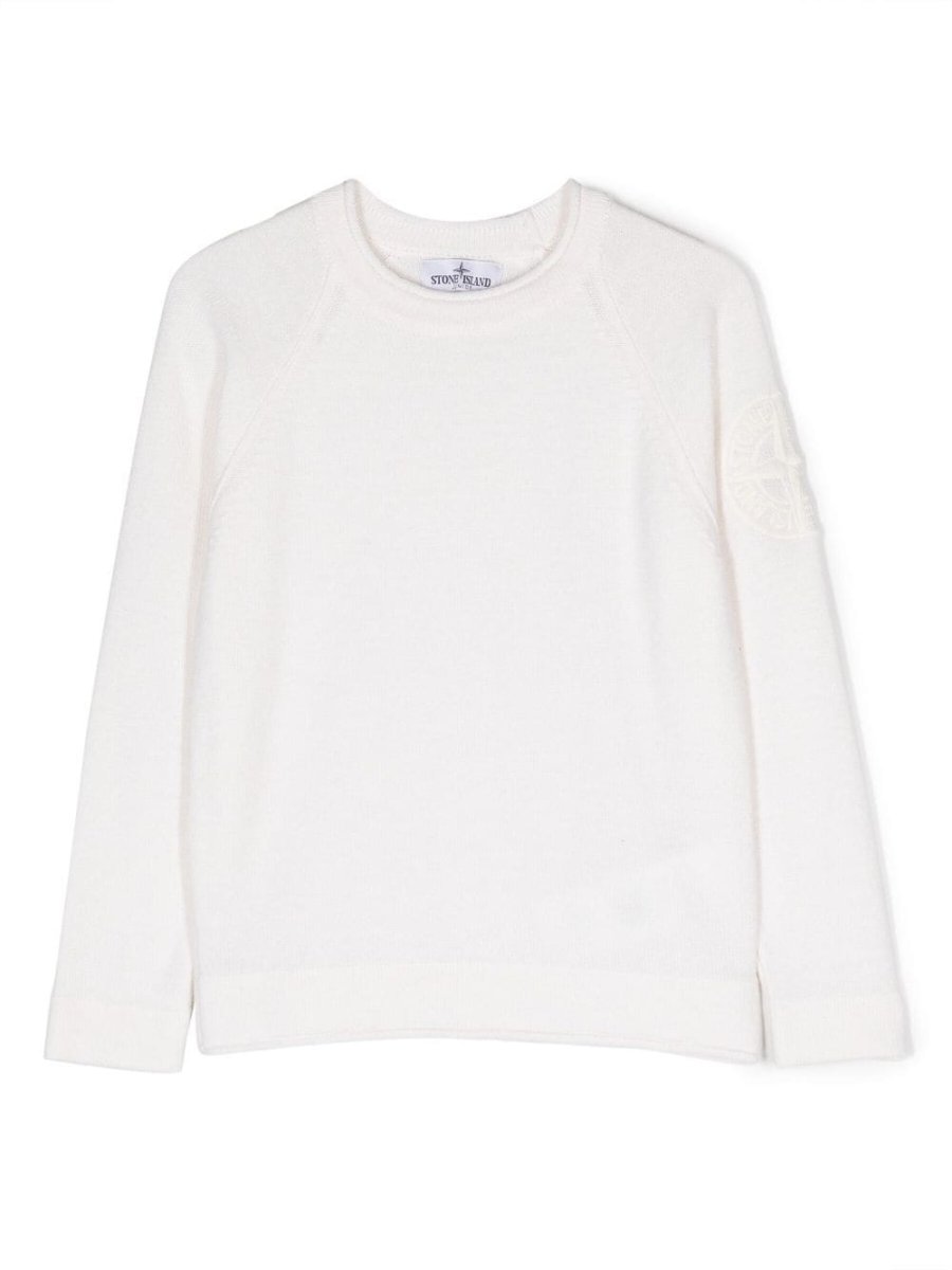 embroidered-logo crew-neck jumper