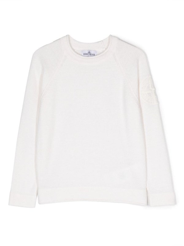 embroidered-logo crew-neck jumper