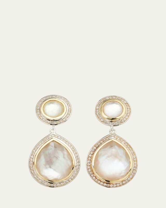 Snowman Earrings in Chimera with Diamonds