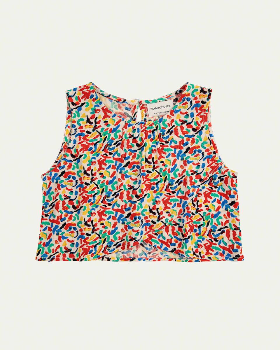 Girl's Confetti Sleeveless Crop Top, Size 2-13