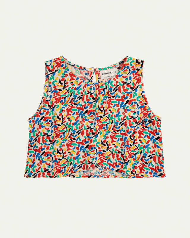 Girl's Confetti Sleeveless Crop Top, Size 2-13