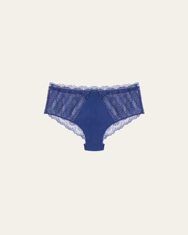 Canopee High-Rise Lace & Crepe Retro Briefs