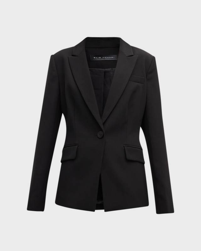 The Sylvie Peak-Lapel Single-Button Blazer