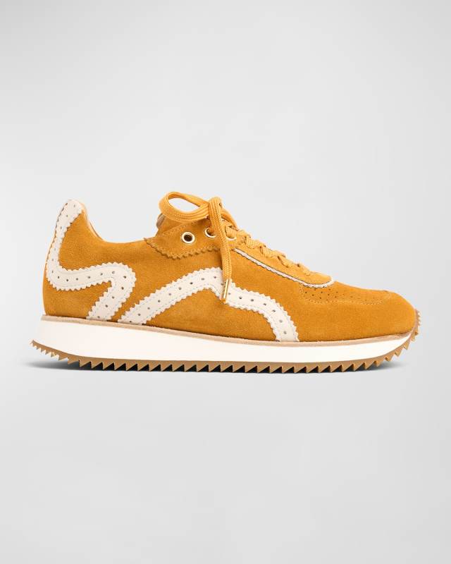 The Remi Perforated Suede Low-Top Sneakers