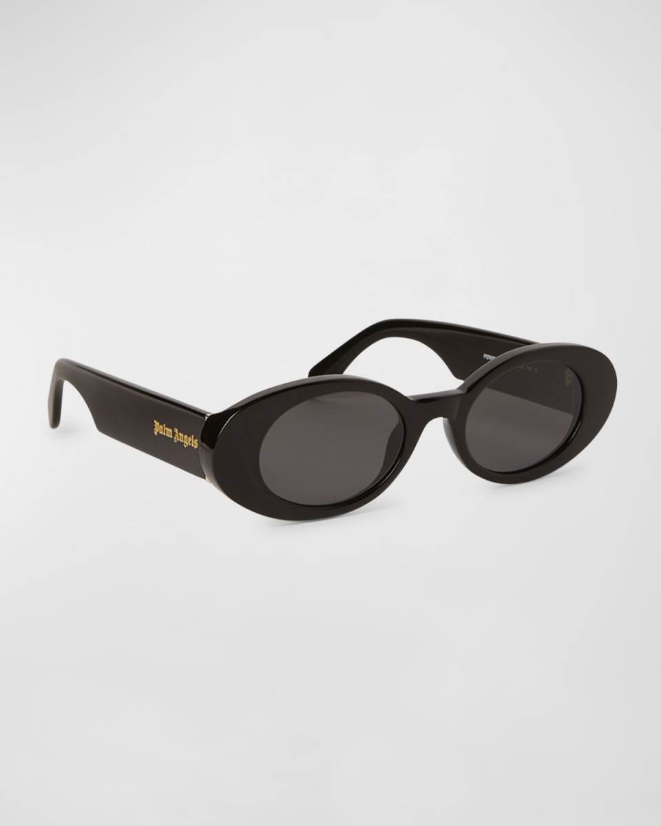 Gilroy Black Acetate Oval Sunglasses