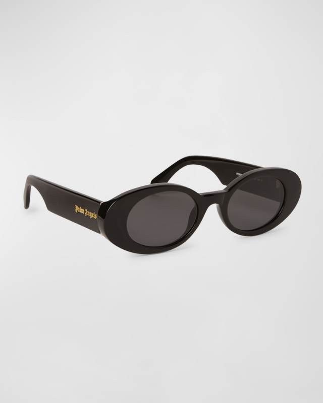 Gilroy Black Acetate Oval Sunglasses