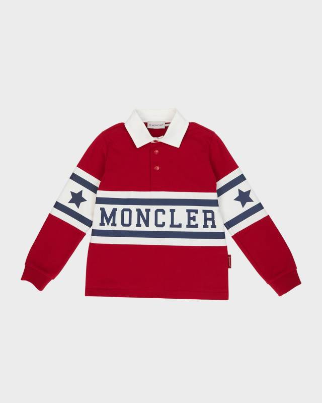 Boy's Logo-Print Rugby Shirt, Size 4-6