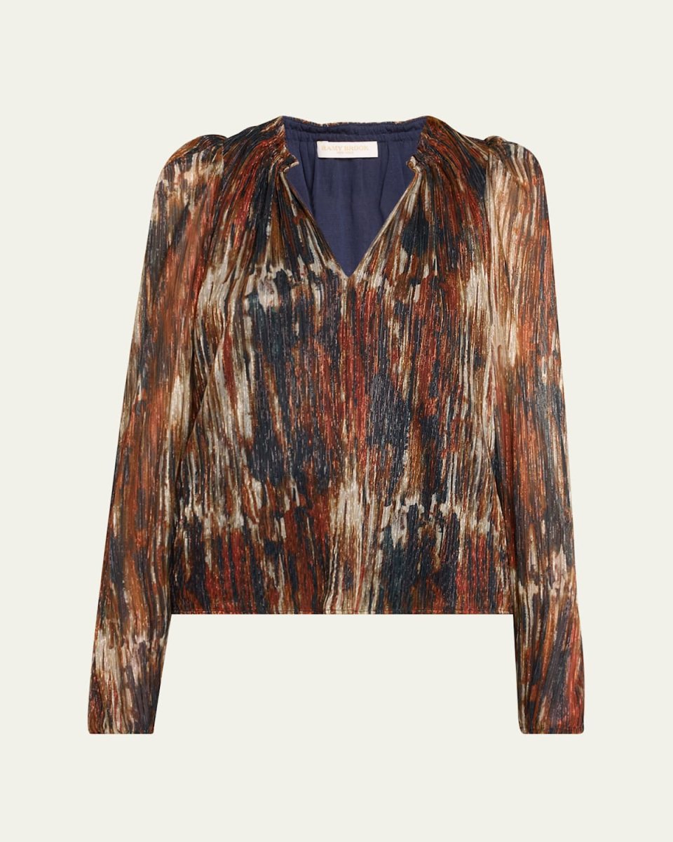 Sukie Pleated Multi-Knit Blous