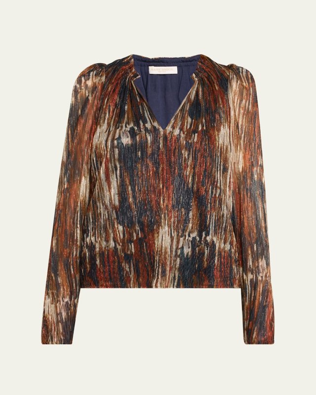 Sukie Pleated Multi-Knit Blous