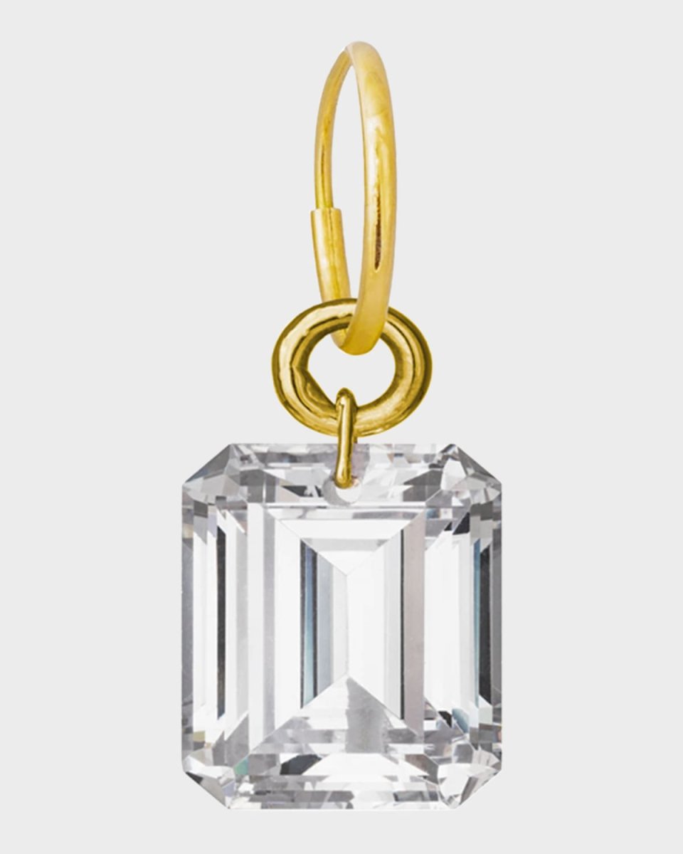 Jumbo Crystal Drilled Stone Single Earring