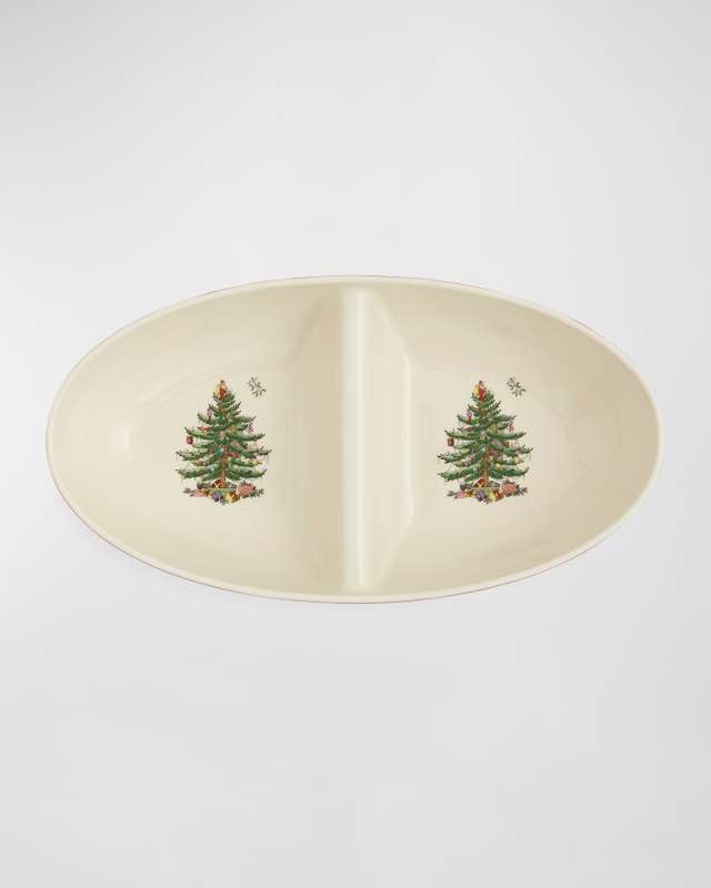Tartan Large Oval Divided Server