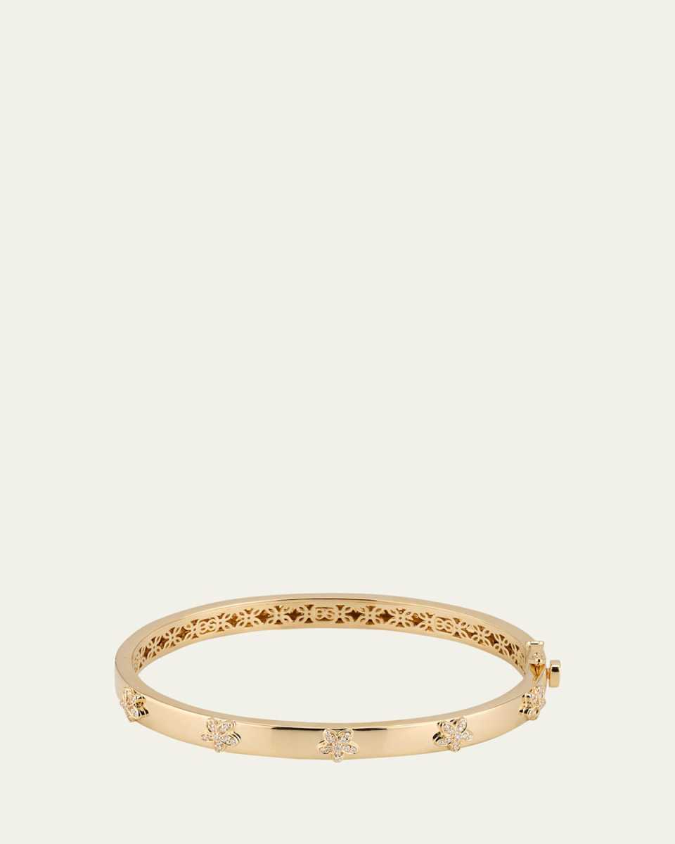 14k Diamond Flower Hinge Bracelet